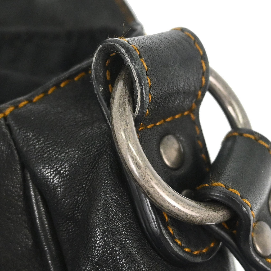 Christian Dior Black Gaucho Crossbody Bag