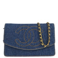 Chanel 1996-1997 Blue Denim Timeless Wallet on Chain WOC