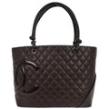 Chanel 2005-2006 Brown Calfskin Cambon Ligne Tote Handbag