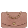Chanel 1994-1996 Pink Caviar Skin Small Diana Shoulder Bag