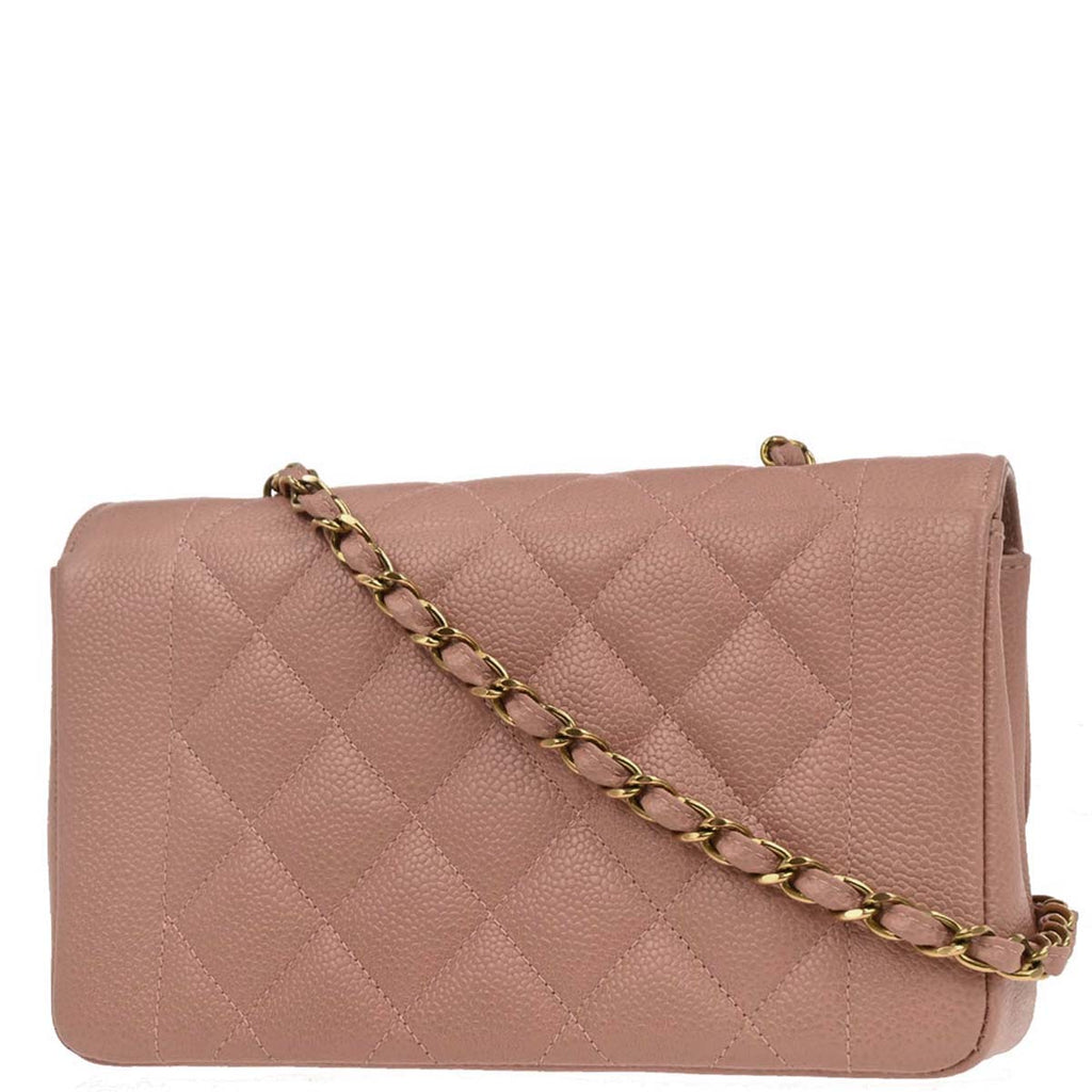 Chanel 1994-1996 Pink Caviar Skin Small Diana Shoulder Bag