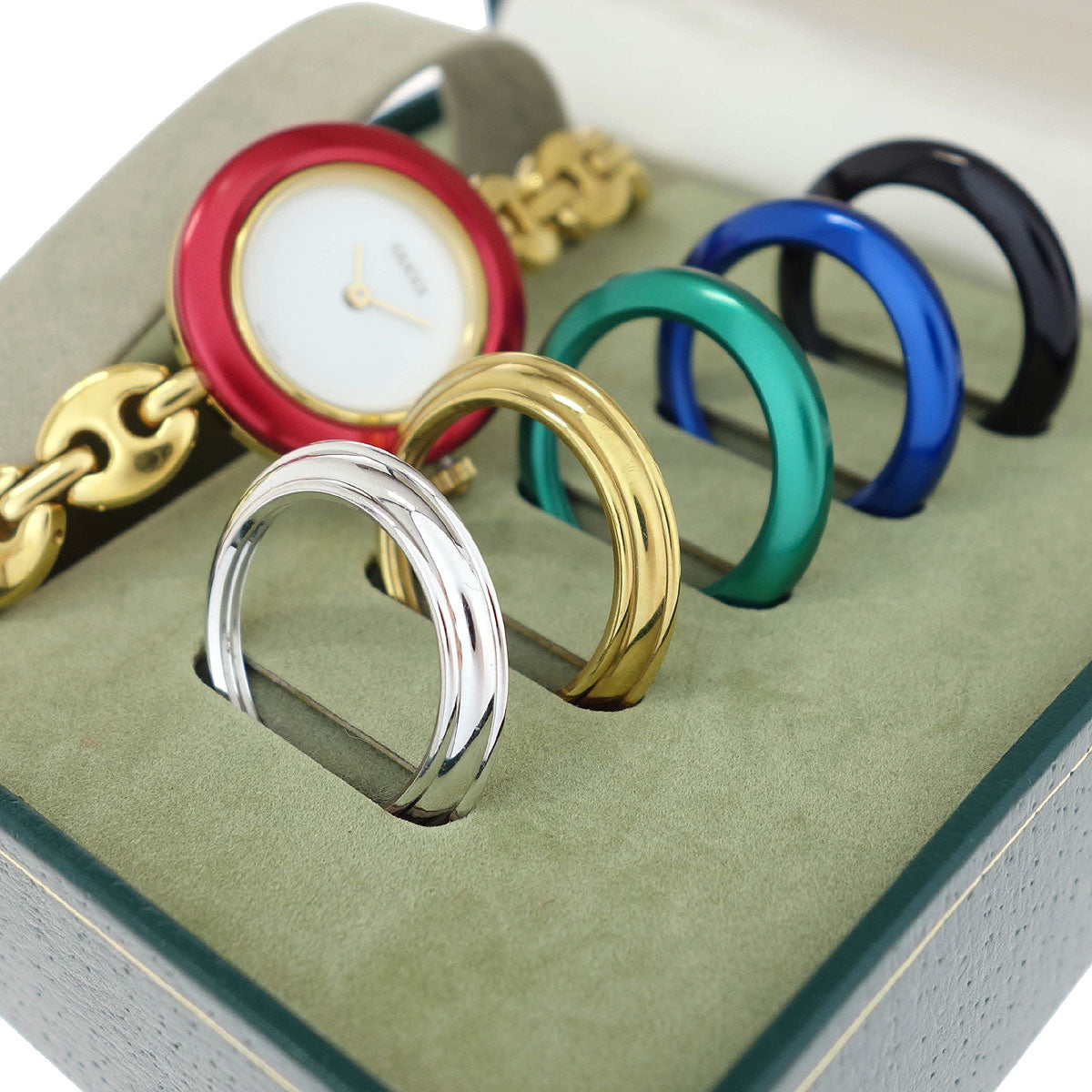 Gucci 11/12.2 Change Bezel Chameleon Quartz Watch SS