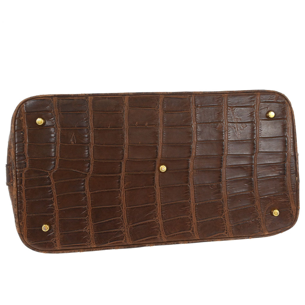 Louis Vuitton * Brown Alligator Alma 2way Shoulder Handbag N90002