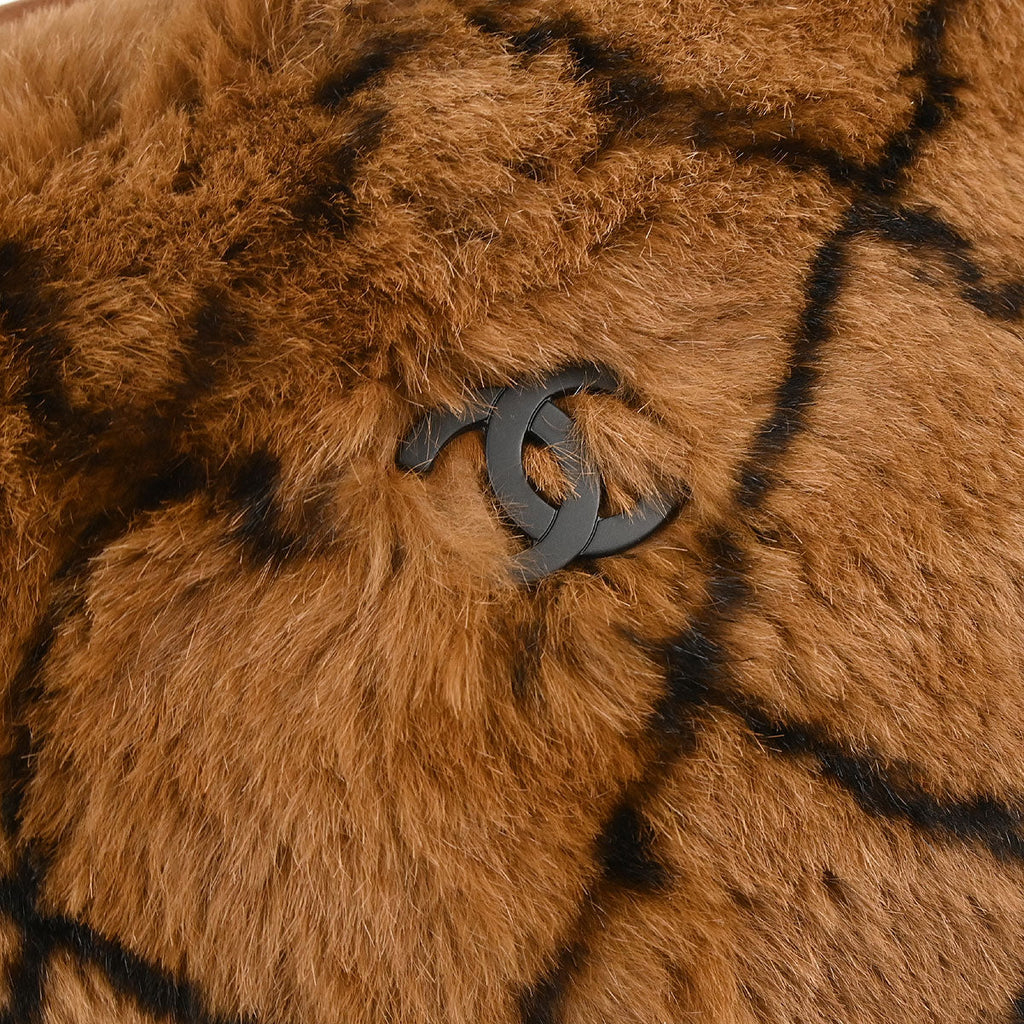 Chanel 2002-2003 Brown Lapin Fur Handbag