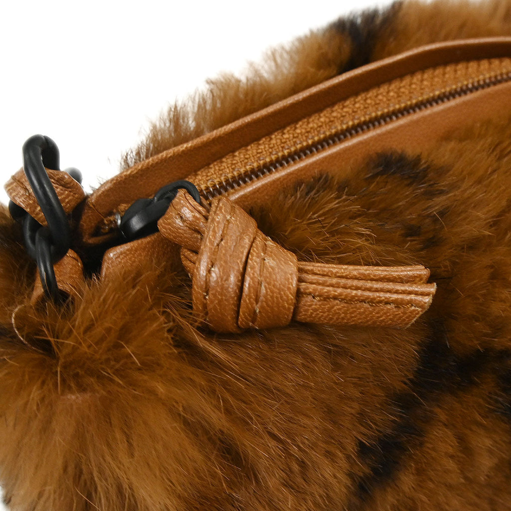 Chanel 2002-2003 Brown Lapin Fur Handbag