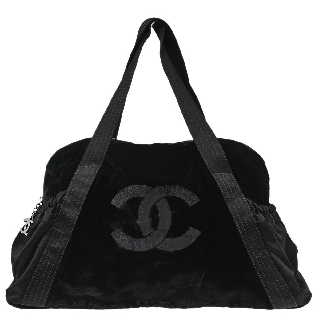 Chanel 2005-2006 Black Velours Duffle Handbag