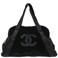 Chanel 2005-2006 Black Velours Duffle Handbag