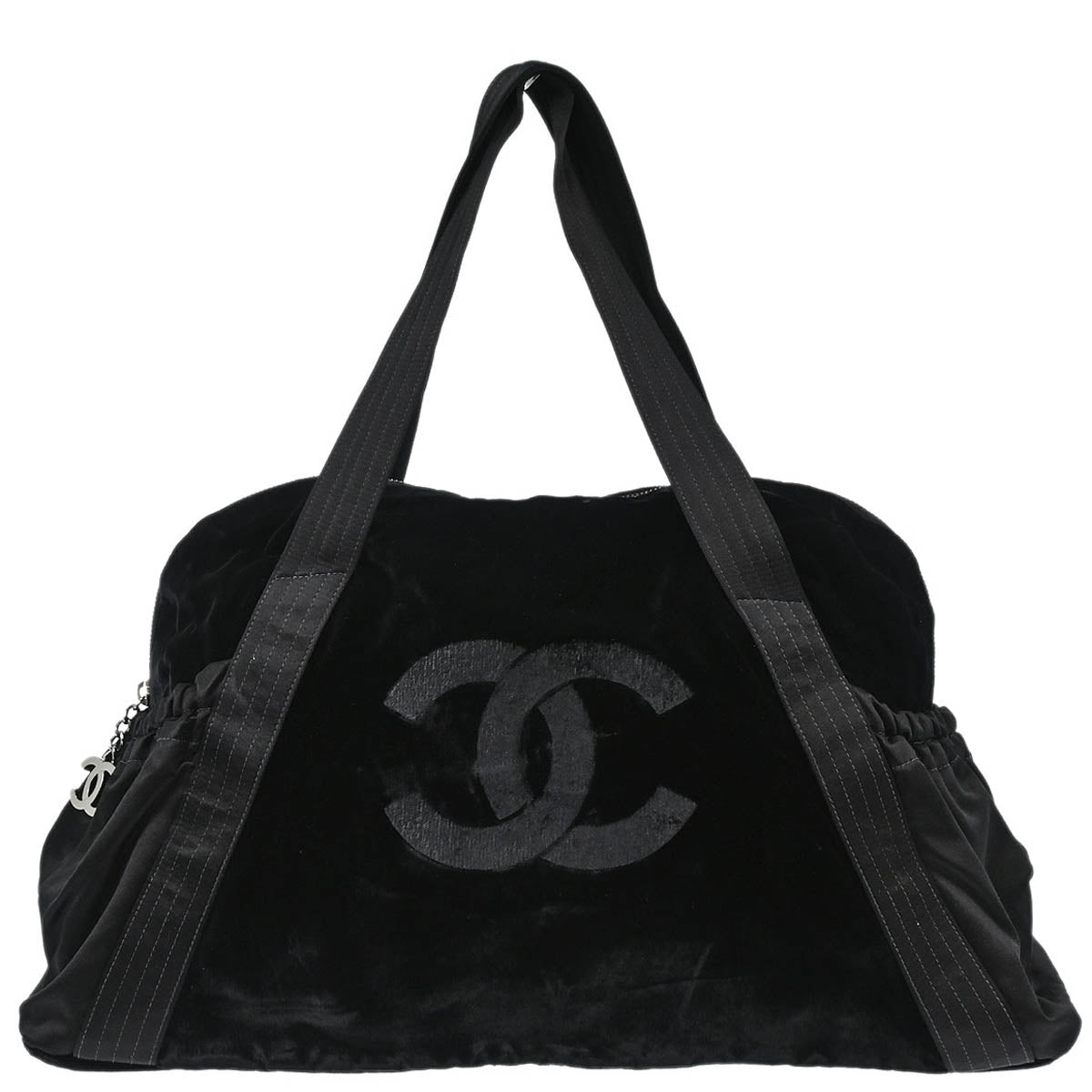 Chanel 2005-2006 Black Velours Duffle Handbag