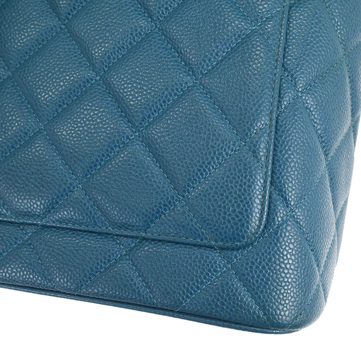 Chanel 2002-2003 Blue Caviar Skin Medallion Tote Handbag