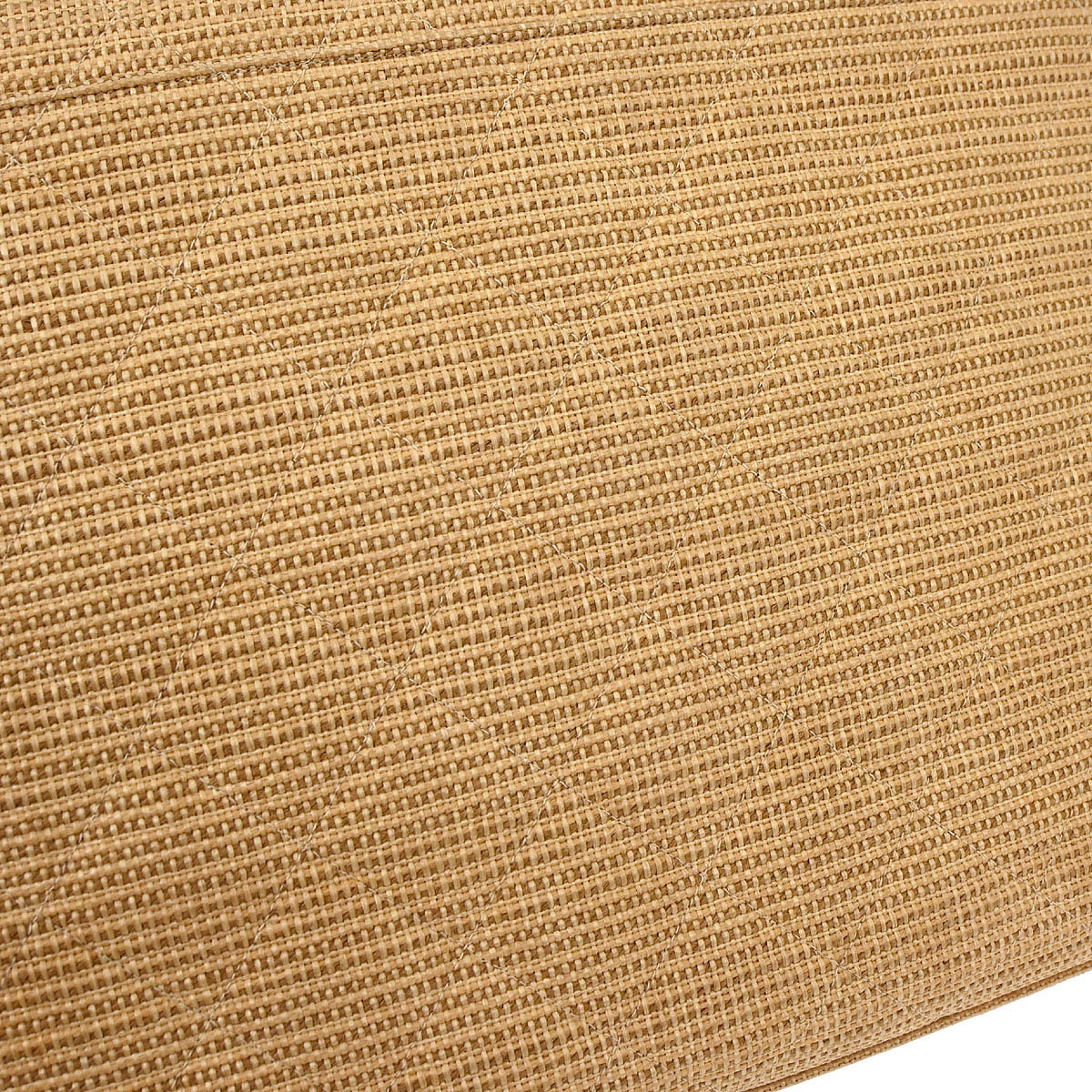 Chanel 2000-2002 Beige Straw Briefcase Business Handbag