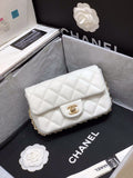 Chanel Small Pearl Logo Strap Flap Bag White For Women, Women’s Handbags, Shoulder And Crossbody Bags 7in/18cm AS1436