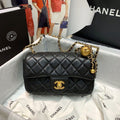 ChanelFlap Bag With ChanelBall On Strap Black For Women, Women’s Handbags, Shoulder And Crossbody Bags 7.8in/20cm AS1787
