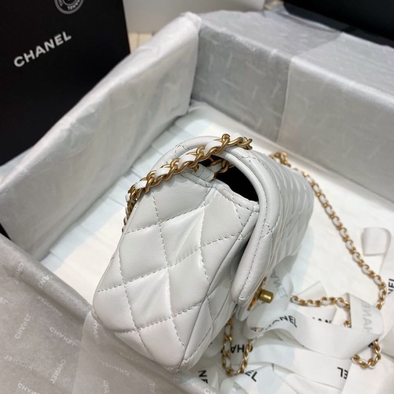 ChanelGlamIap Bag With ChanelBall On Strap White For Women Handbags, Shoulder And Crossbody Bags 7.8in/20cm AS1787