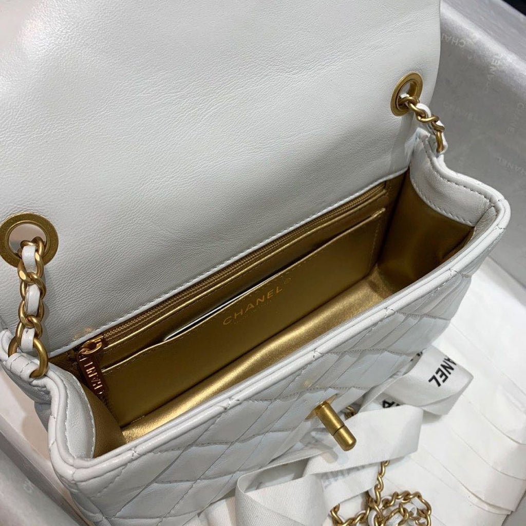 ChanelGlamIap Bag With ChanelBall On Strap White For Women Handbags, Shoulder And Crossbody Bags 7.8in/20cm AS1787
