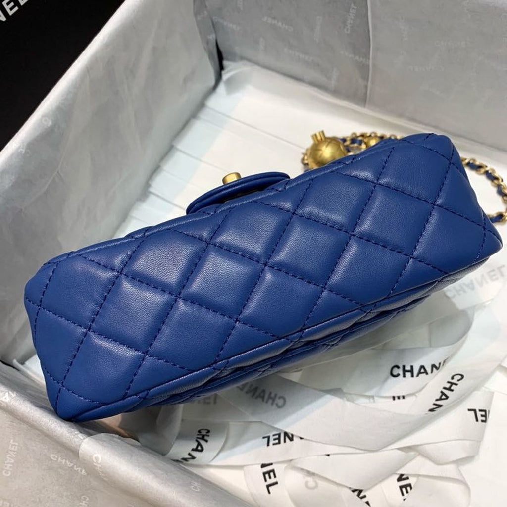 ChanelGlamIap Bag With ChanelBall On Strap Blue For Women Handbags, Shoulder And Crossbody Bags 7.8in/20cm AS1787