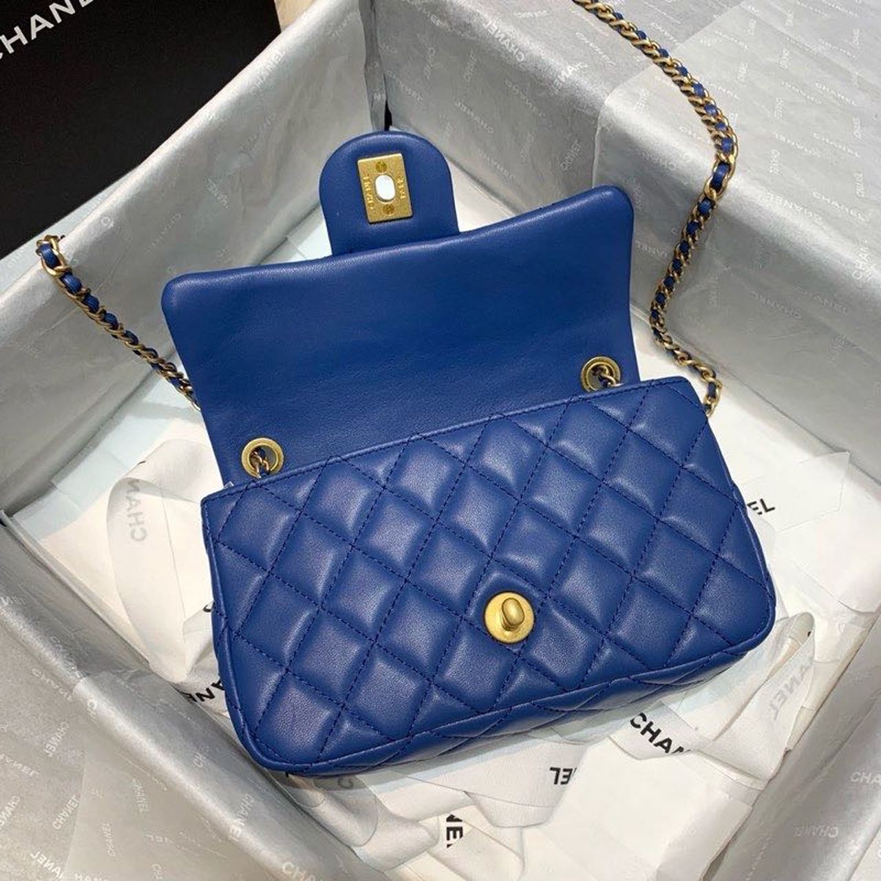ChanelGlamIap Bag With ChanelBall On Strap Blue For Women Handbags, Shoulder And Crossbody Bags 7.8in/20cm AS1787