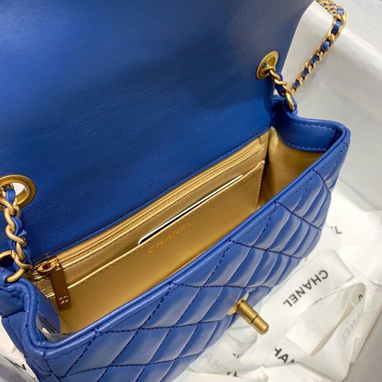ChanelGlamIap Bag With ChanelBall On Strap Blue For Women Handbags, Shoulder And Crossbody Bags 7.8in/20cm AS1787
