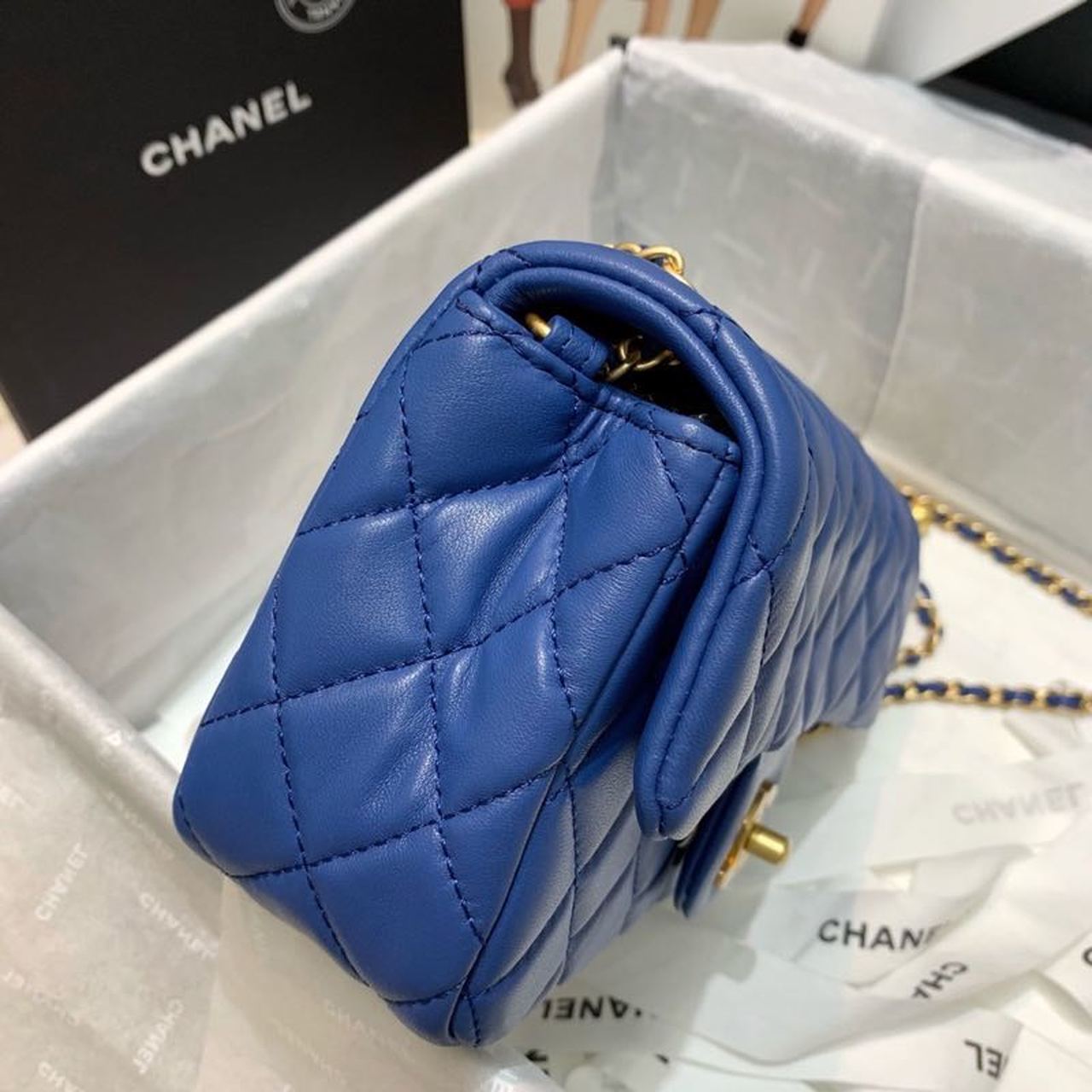 ChanelGlamIap Bag With ChanelBall On Strap Blue For Women Handbags, Shoulder And Crossbody Bags 7.8in/20cm AS1787