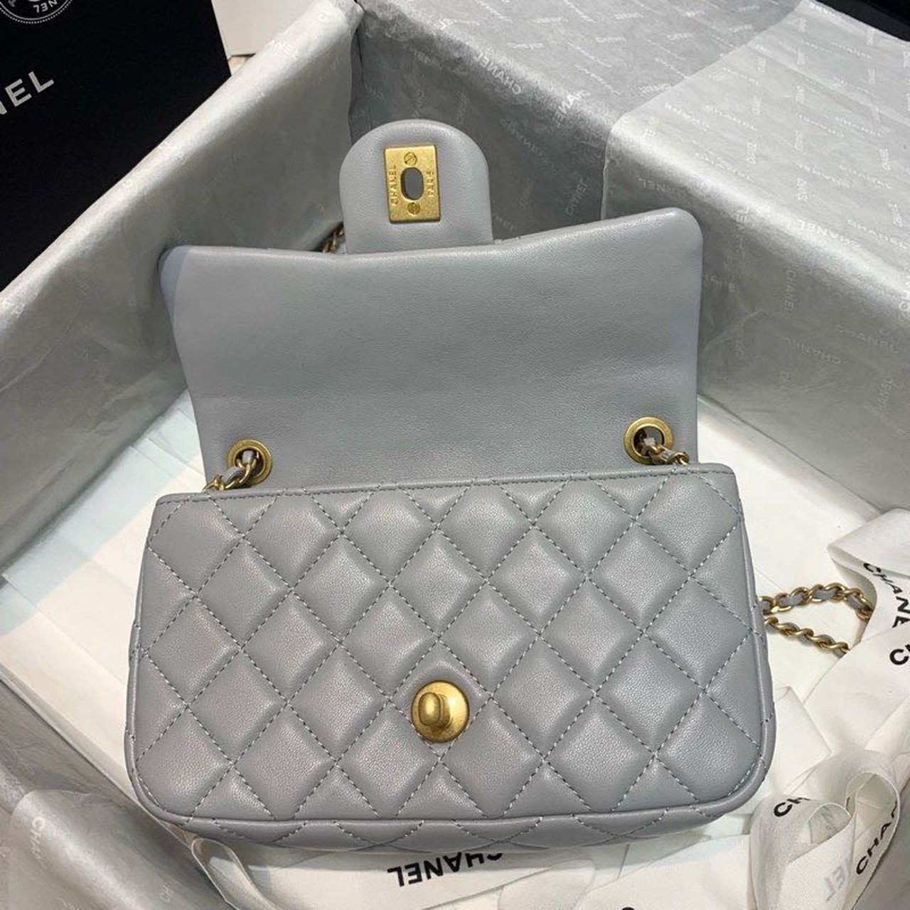 ChanelGlamIap Bag With ChanelBall On Strap Grey For Women Handbags, Shoulder And Crossbody Bags 7.8in/20cm AS1787