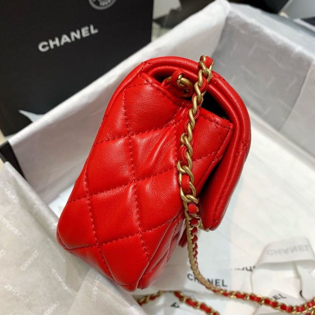 ChanelGlamIap Bag With ChanelBall On Strap Red For Women Handbags, Shoulder And Crossbody Bags 7.8in/20cm AS1787