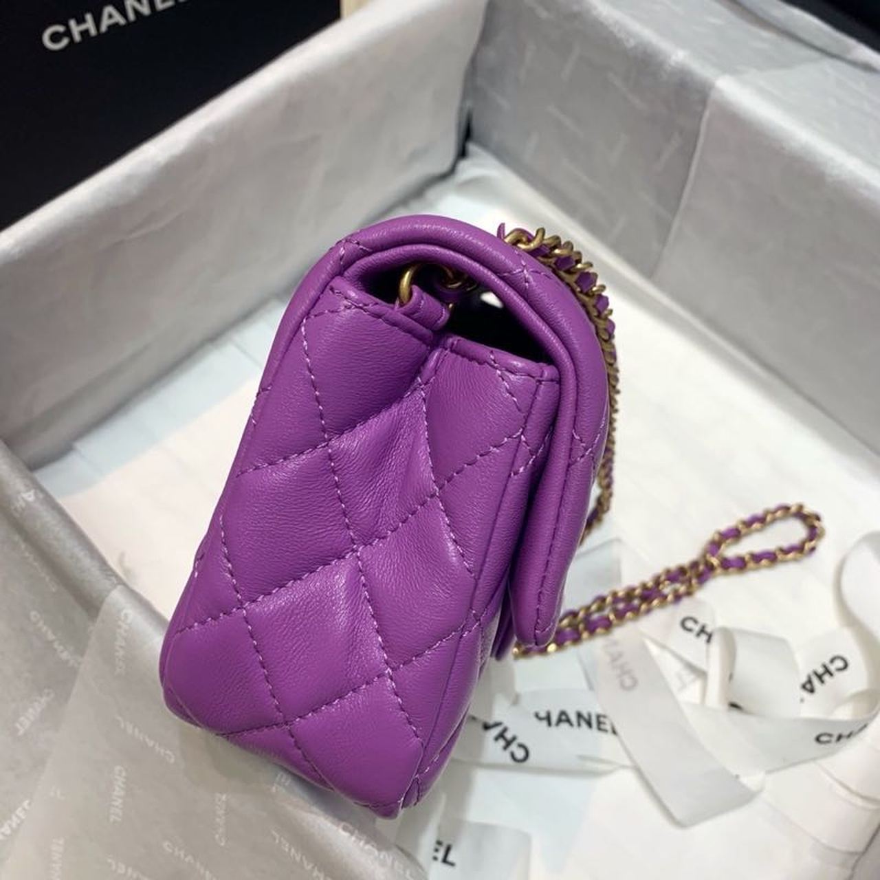 ChanelGlamIap Bag With ChanelBall On Strap Purple For Women Handbags, Shoulder And Crossbody Bags 7.8in/20cm AS1787
