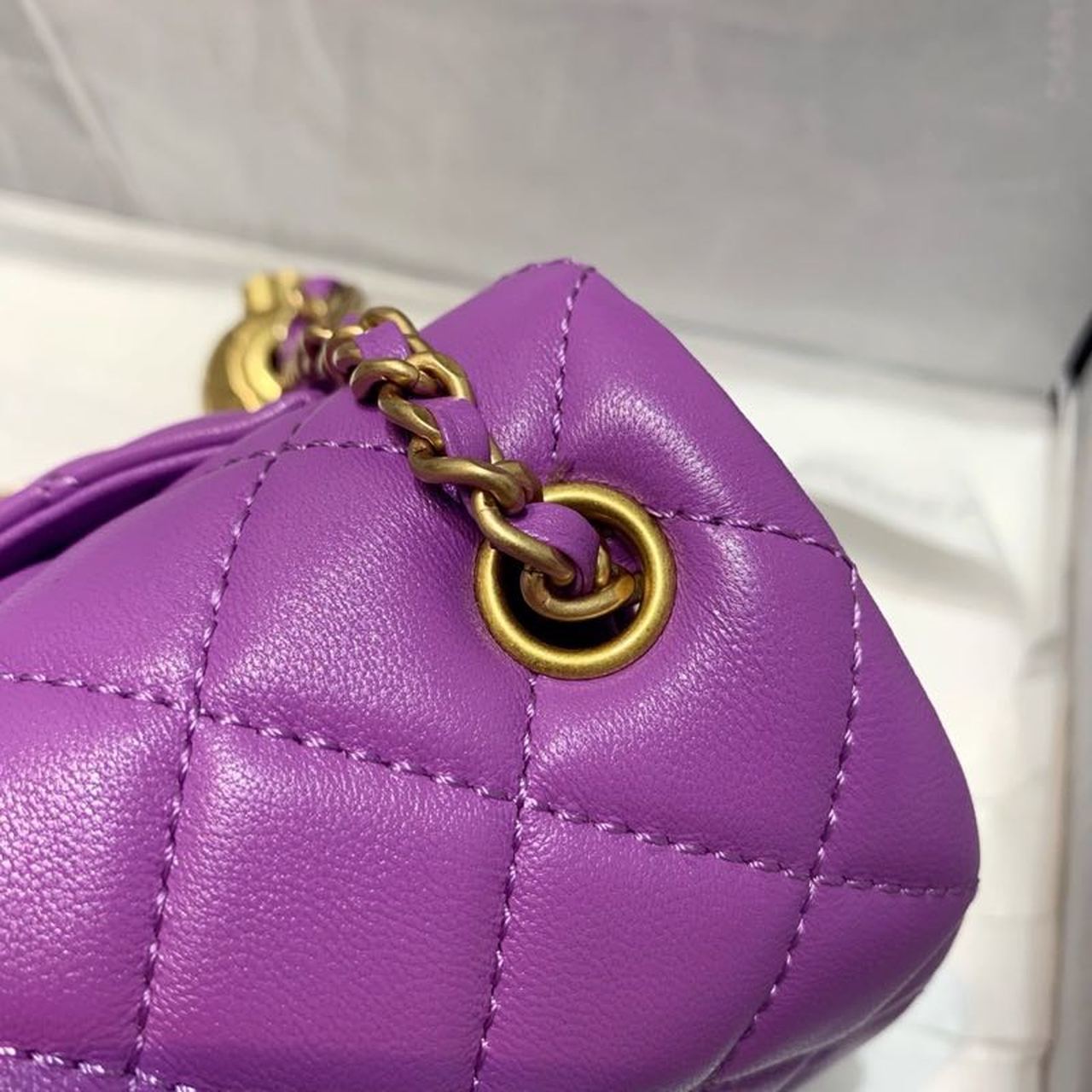 ChanelGlamIap Bag With ChanelBall On Strap Purple For Women Handbags, Shoulder And Crossbody Bags 7.8in/20cm AS1787