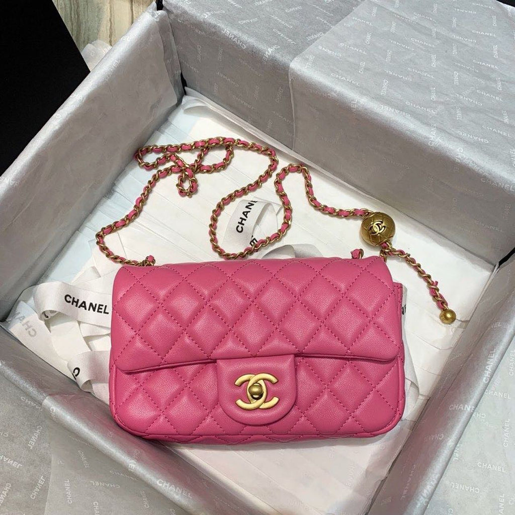 ChanelGlamIap Bag With ChanelBall On Strap PiNike For Women Handbags, Shoulder And Crossbody Bags 7.8in/20cm AS1787