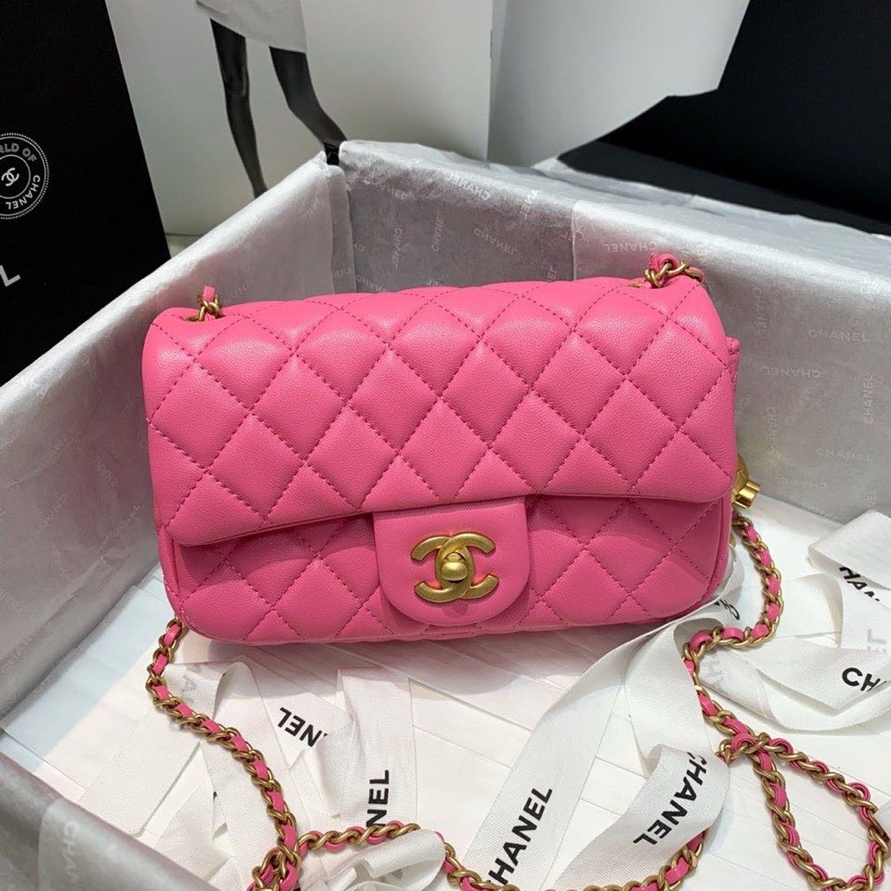 ChanelGlamIap Bag With ChanelBall On Strap PiNike For Women Handbags, Shoulder And Crossbody Bags 7.8in/20cm AS1787