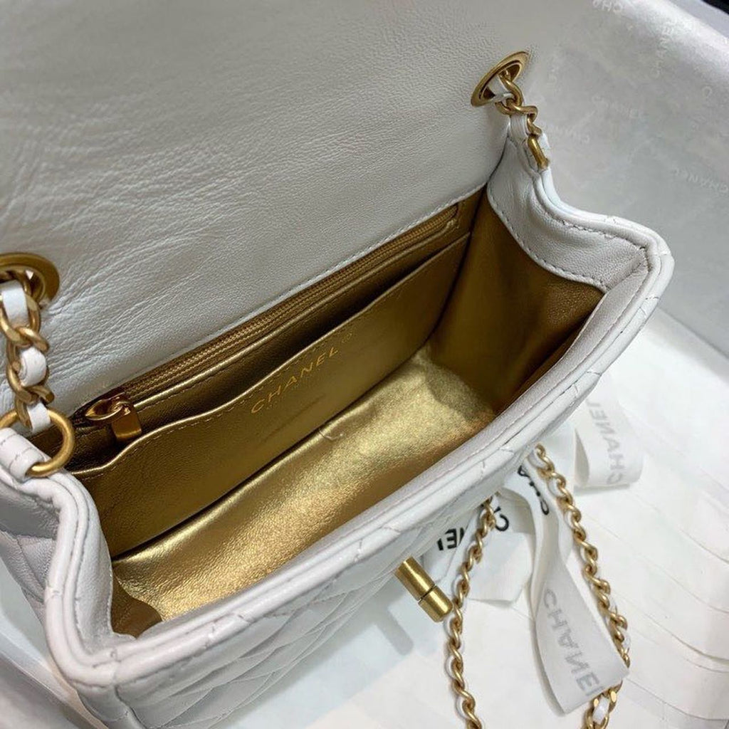 ChanelMini GlamIap Bag With ChanelBall On Strap White For Women Handbags, Shoulder And Crossbody Bags 6.7in/17cm AS1786