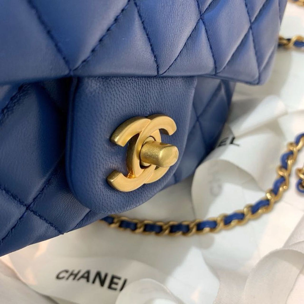 ChanelMini GlamIap Bag With ChanelBall On Strap Blue For Women Handbags, Shoulder And Crossbody Bags 6.7in/17cm AS1786
