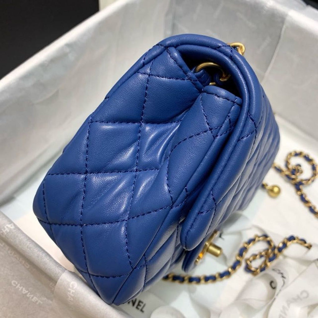 ChanelMini GlamIap Bag With ChanelBall On Strap Blue For Women Handbags, Shoulder And Crossbody Bags 6.7in/17cm AS1786