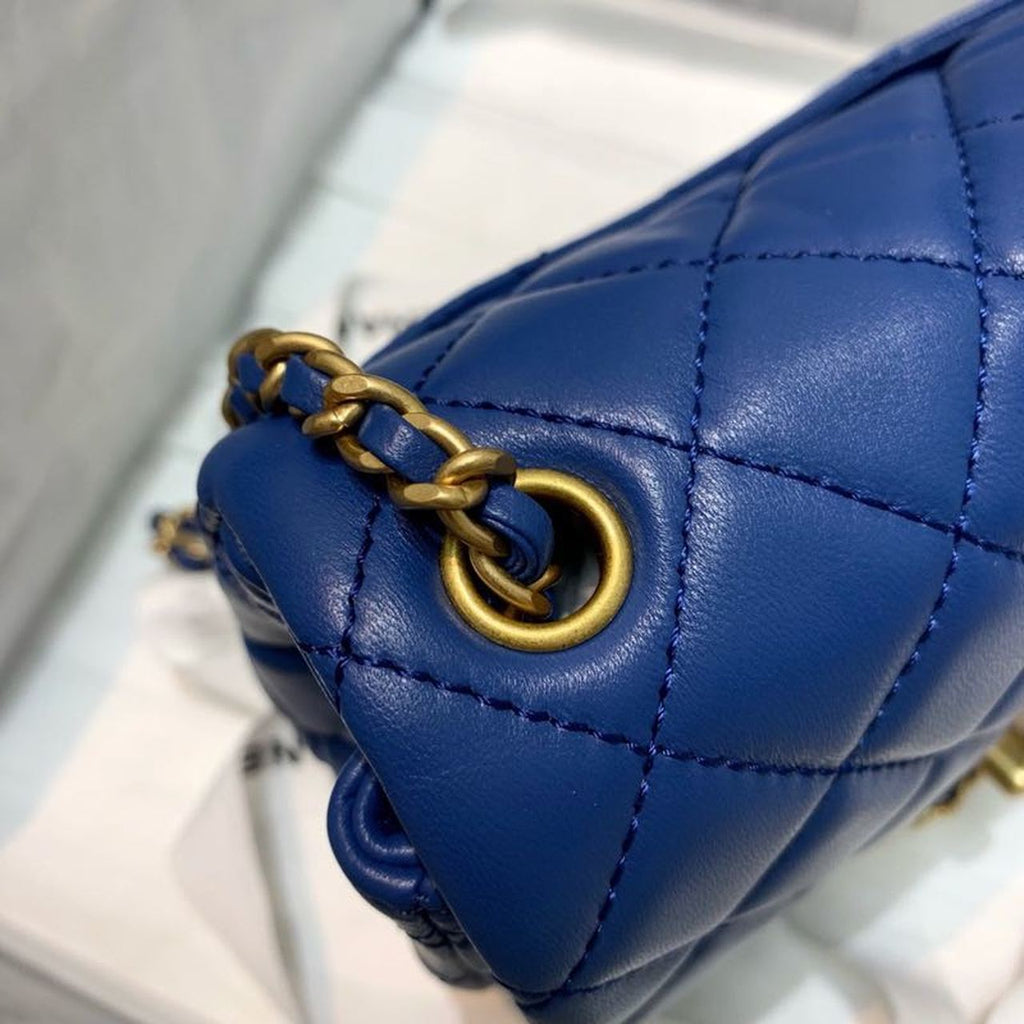 ChanelMini GlamIap Bag With ChanelBall On Strap Blue For Women Handbags, Shoulder And Crossbody Bags 6.7in/17cm AS1786