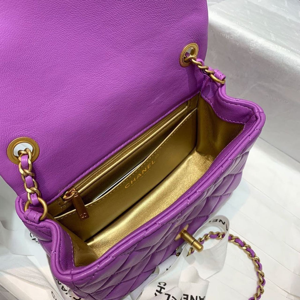 ChanelMini GlamIap Bag With ChanelBall On Strap Purple For Women Handbags, Shoulder And Crossbody Bags 6.7in/17cm AS1786