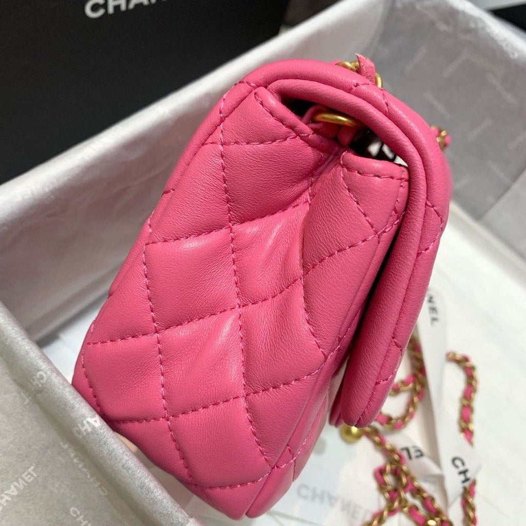 ChanelMini GlamIap Bag With ChanelBall On Strap PiNike For Women Handbags, Shoulder And Crossbody Bags 6.7in/17cm AS1786