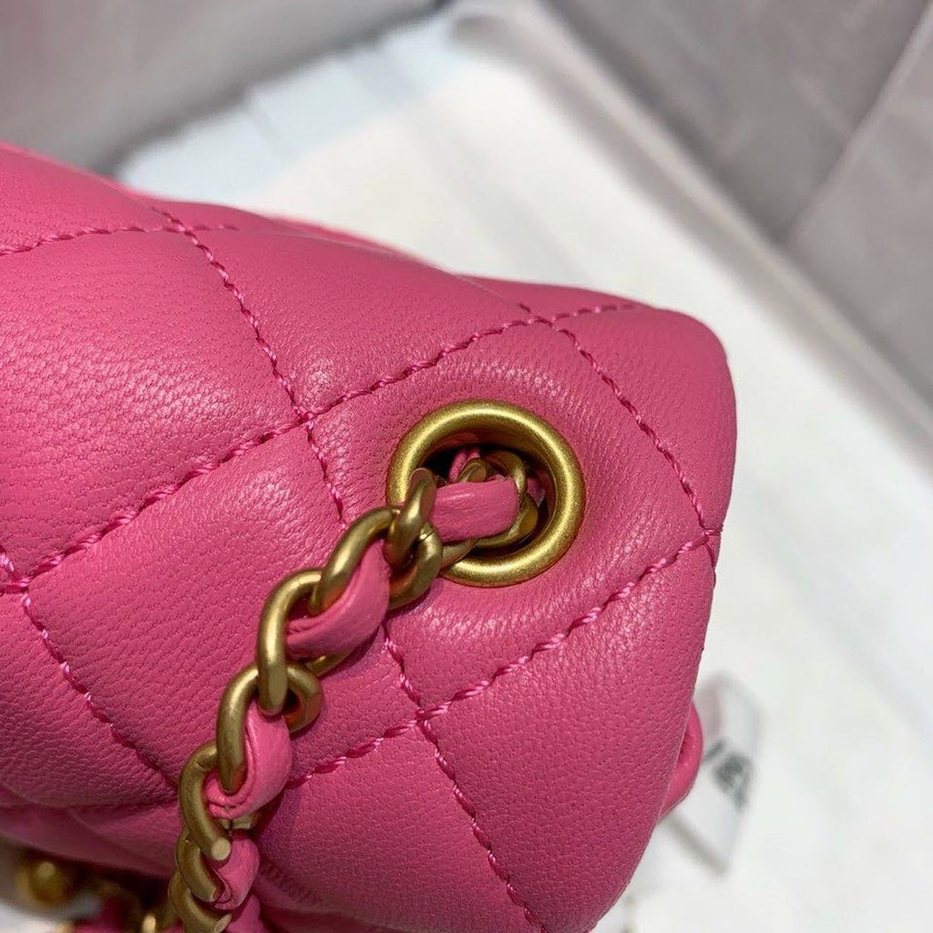ChanelMini GlamIap Bag With ChanelBall On Strap PiNike For Women Handbags, Shoulder And Crossbody Bags 6.7in/17cm AS1786