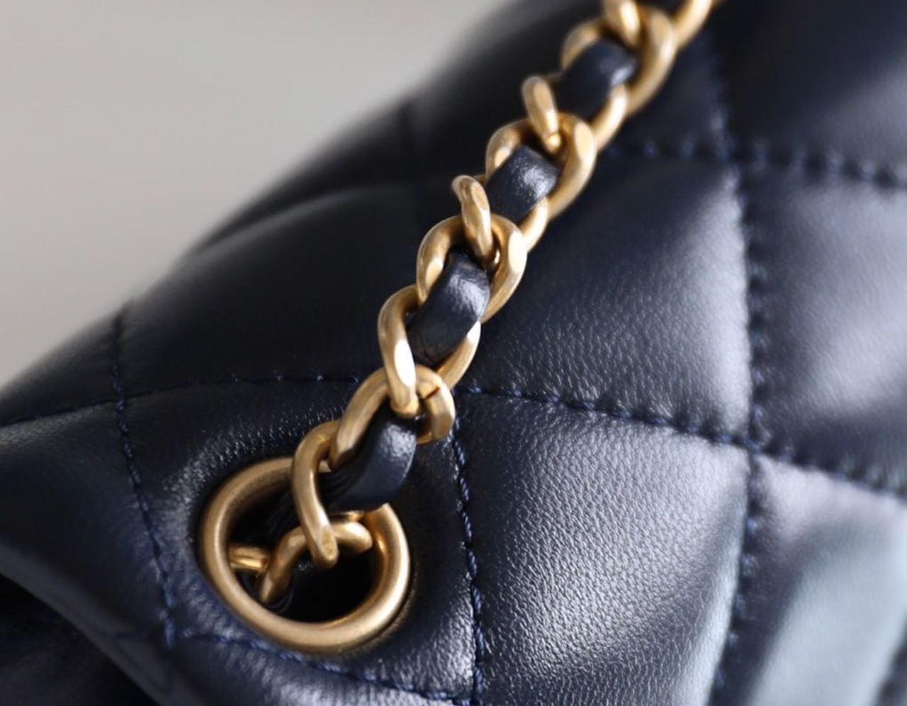 ChanelMini GlamIap Bag With ChanelBall On Strap Navy Blue For Women Handbags, Shoulder And Crossbody Bags 6.7in/17cm AS1786