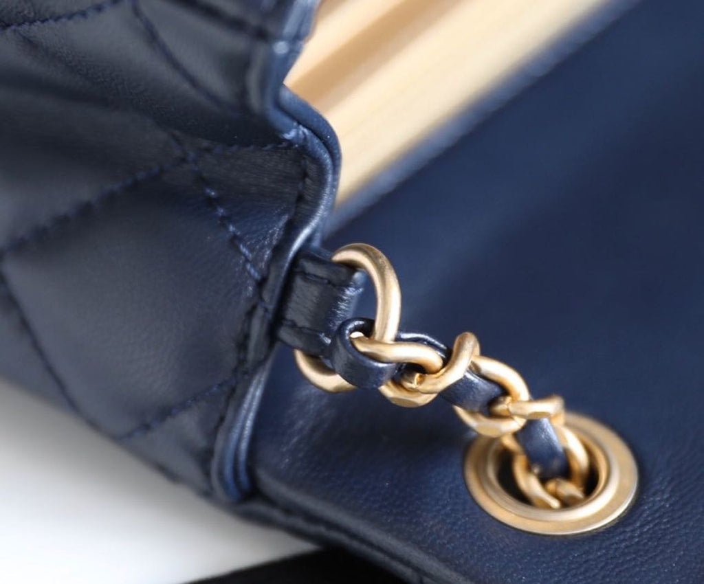ChanelMini GlamIap Bag With ChanelBall On Strap Navy Blue For Women Handbags, Shoulder And Crossbody Bags 6.7in/17cm AS1786