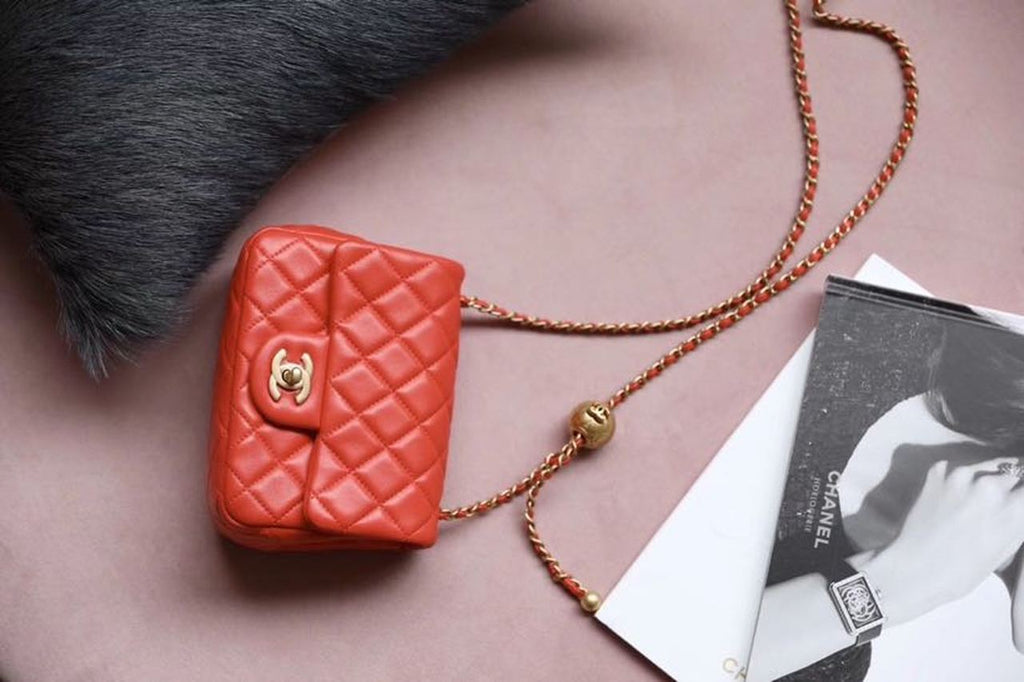 ChanelMini GlamIap Bag With ChanelBall On Strap Red For Women Handbags, Shoulder And Crossbody Bags 6.7in/17cm AS1786