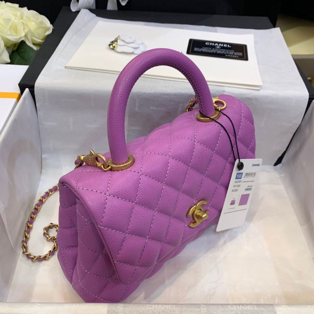 ChanelMeGLAMIum GlamIap Bag With Top Handle Purple For Women, WomenÃ¢â‚¬â„¢s Handbags, Shoulder And Crossbody Bags 9in/23cm A92990