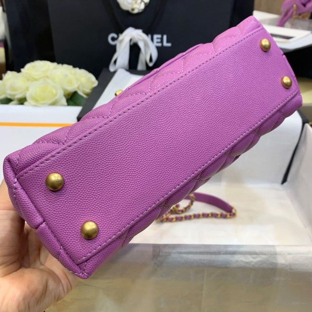 ChanelMeGLAMIum GlamIap Bag With Top Handle Purple For Women, WomenÃ¢â‚¬â„¢s Handbags, Shoulder And Crossbody Bags 9in/23cm A92990