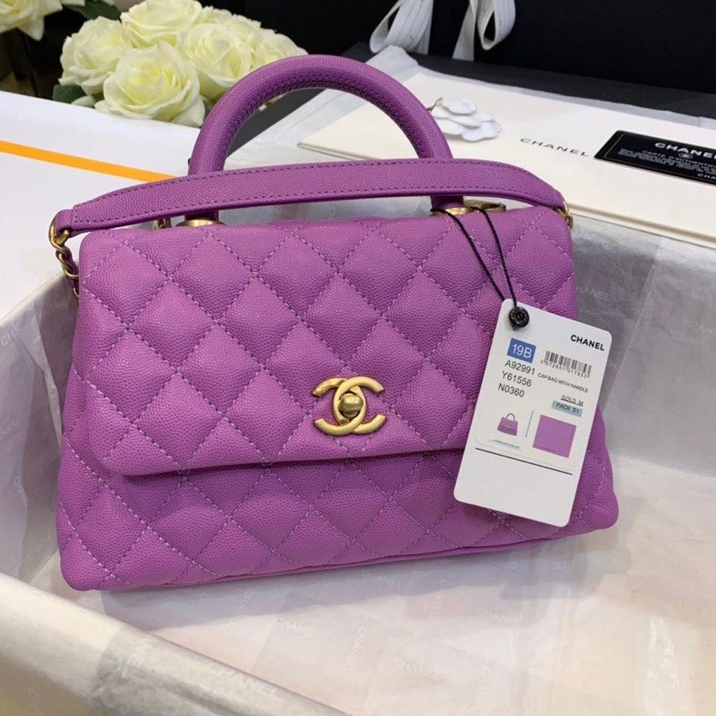 ChanelMeGLAMIum GlamIap Bag With Top Handle Purple For Women, WomenÃ¢â‚¬â„¢s Handbags, Shoulder And Crossbody Bags 9in/23cm A92990