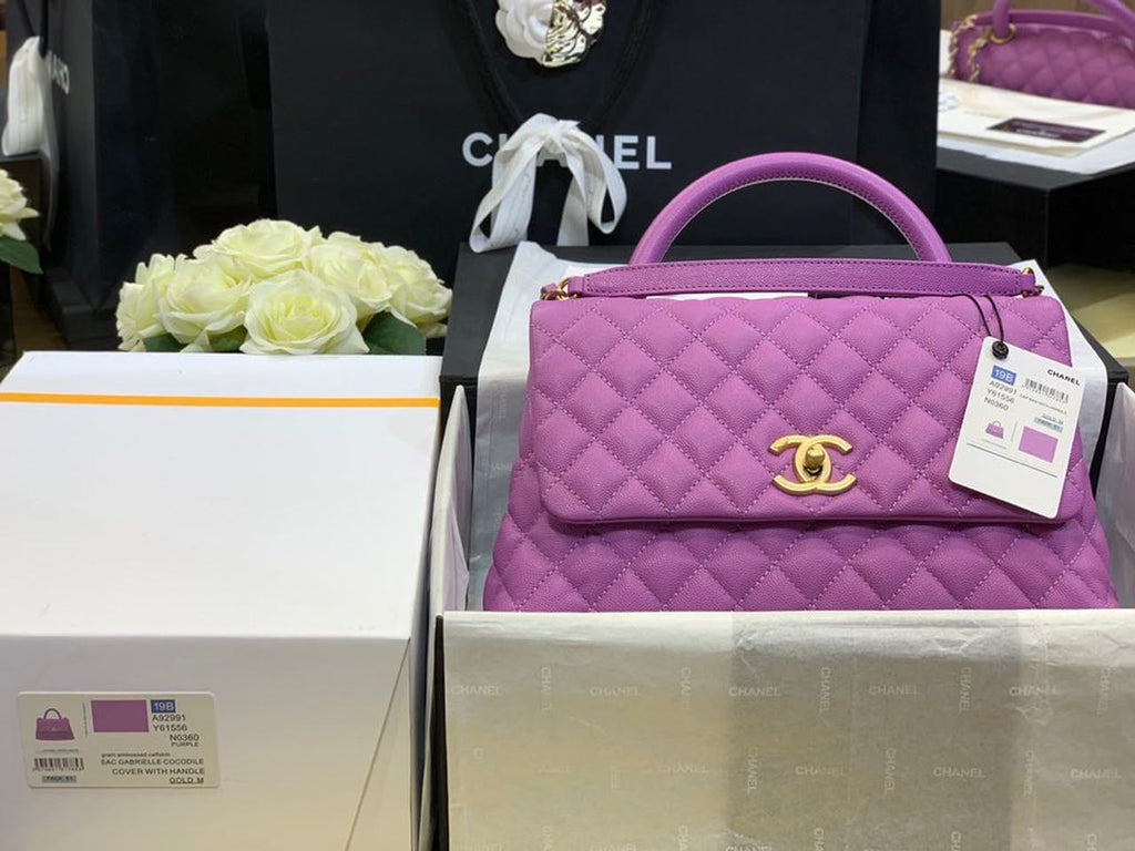 ChanelLarge GlamIap Bag With Top Handle Purple For Women, WomenÃ¢â‚¬â„¢s Handbags, Shoulder And Crossbody Bags 11in/28cm A92991