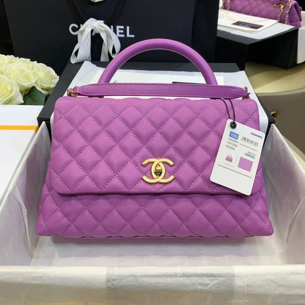 ChanelLarge GlamIap Bag With Top Handle Purple For Women, WomenÃ¢â‚¬â„¢s Handbags, Shoulder And Crossbody Bags 11in/28cm A92991