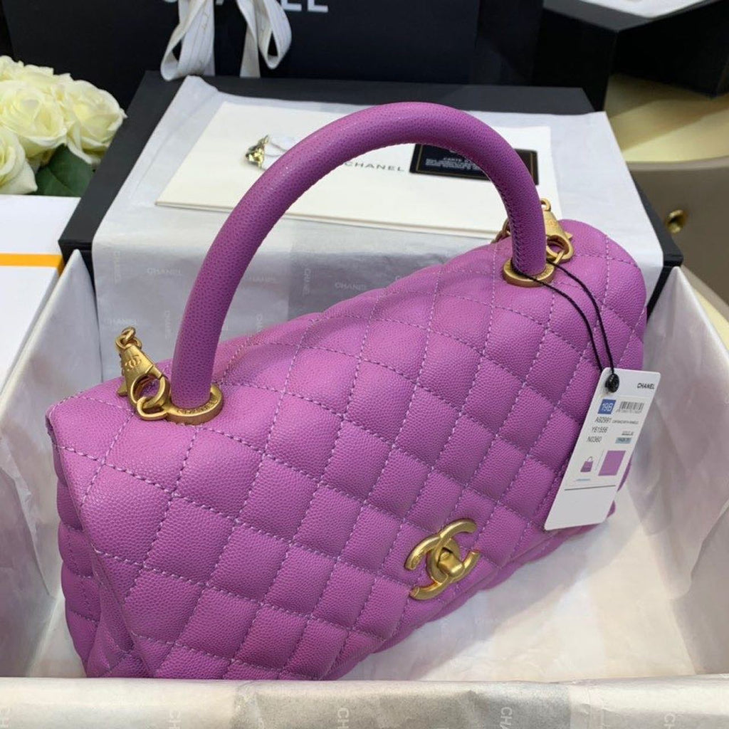 ChanelLarge GlamIap Bag With Top Handle Purple For Women, WomenÃ¢â‚¬â„¢s Handbags, Shoulder And Crossbody Bags 11in/28cm A92991