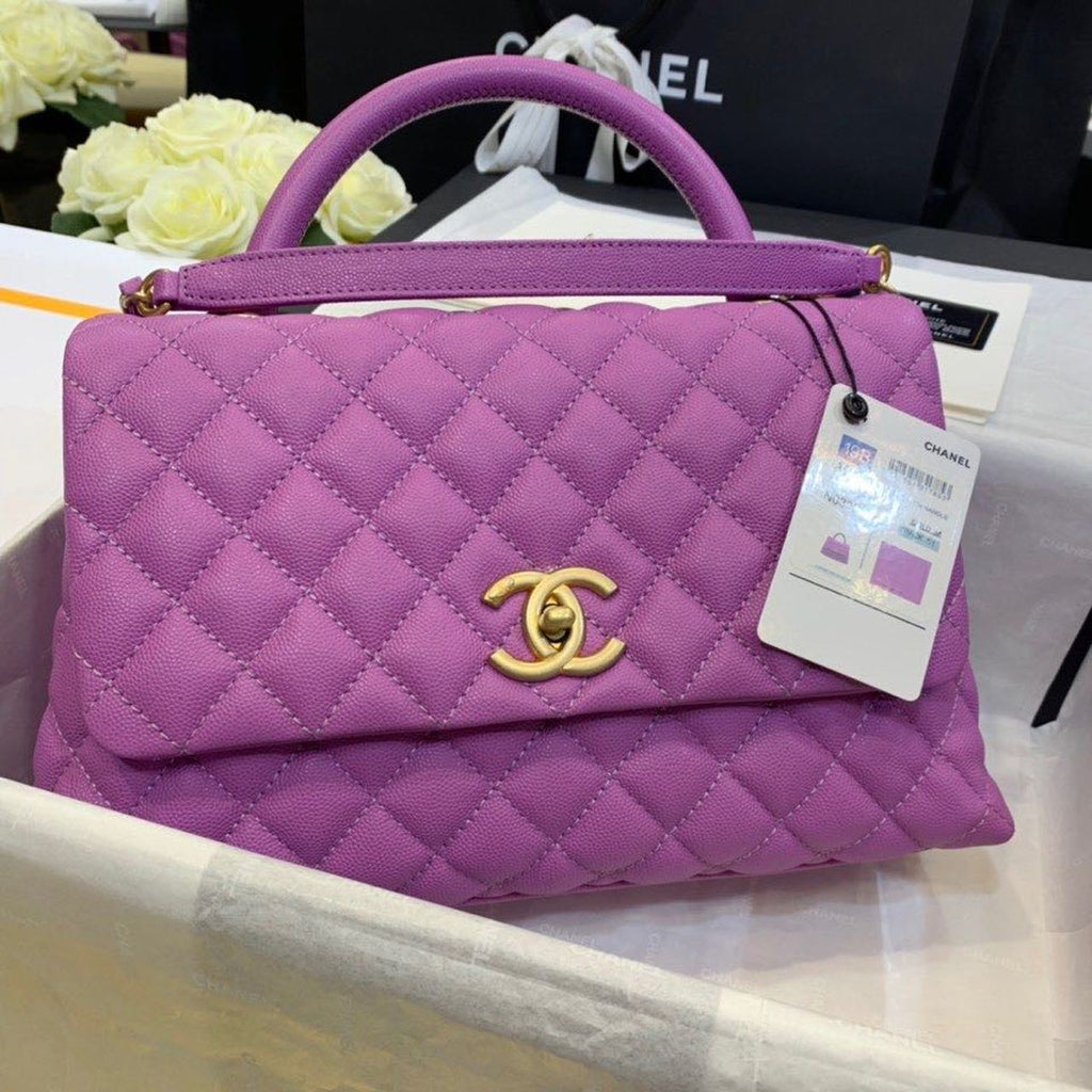 ChanelLarge GlamIap Bag With Top Handle Purple For Women, WomenÃ¢â‚¬â„¢s Handbags, Shoulder And Crossbody Bags 11in/28cm A92991