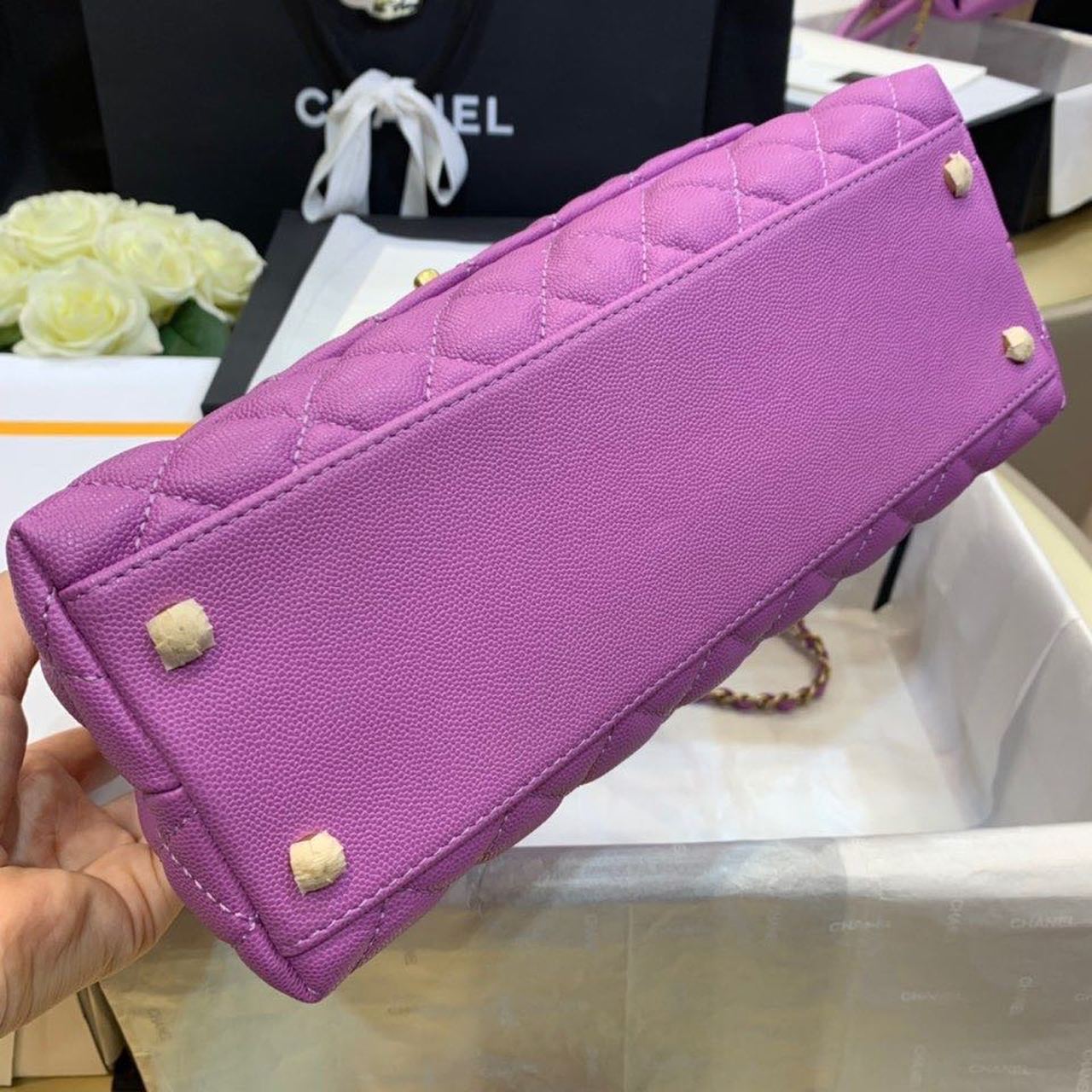 ChanelLarge GlamIap Bag With Top Handle Purple For Women, WomenÃ¢â‚¬â„¢s Handbags, Shoulder And Crossbody Bags 11in/28cm A92991