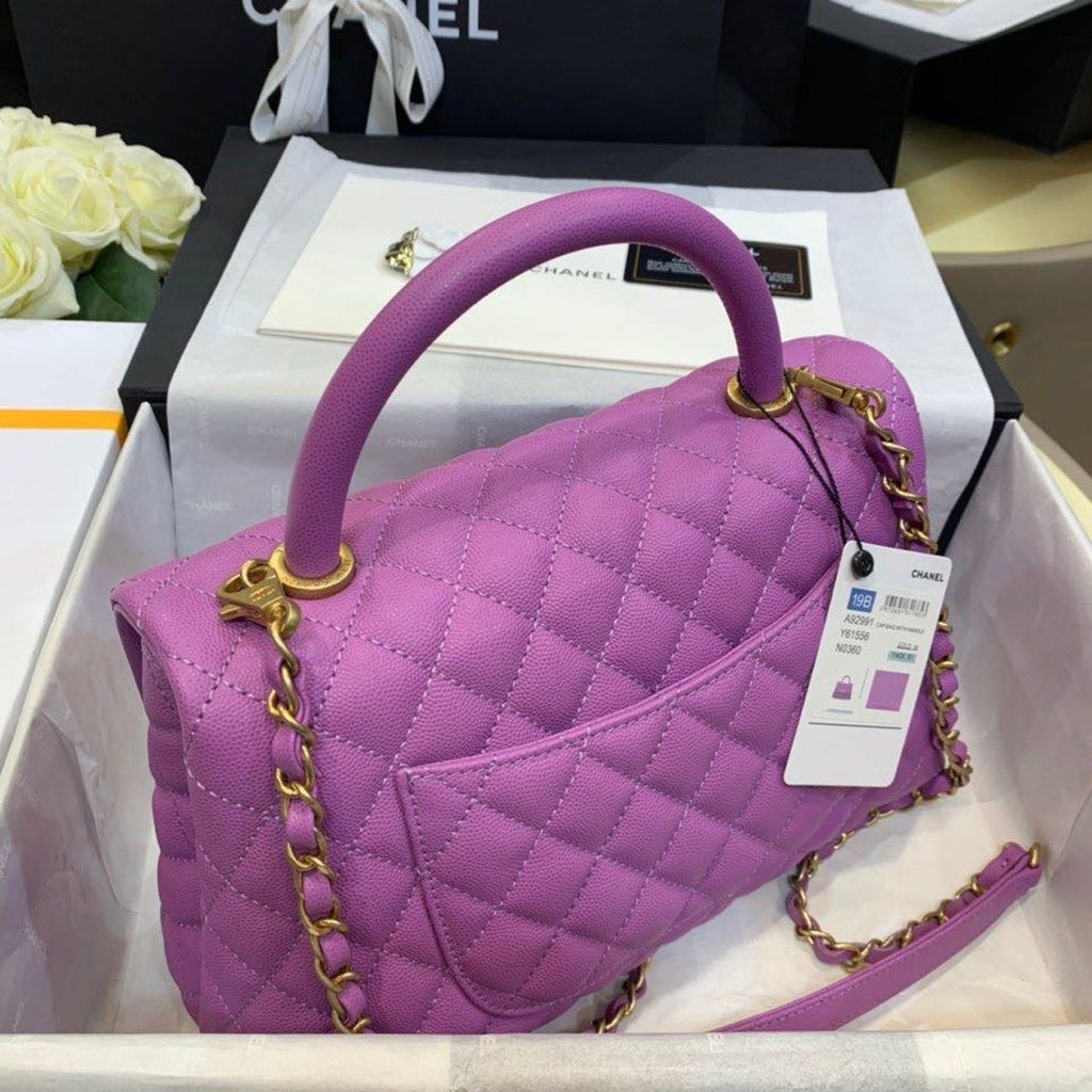ChanelLarge GlamIap Bag With Top Handle Purple For Women, WomenÃ¢â‚¬â„¢s Handbags, Shoulder And Crossbody Bags 11in/28cm A92991