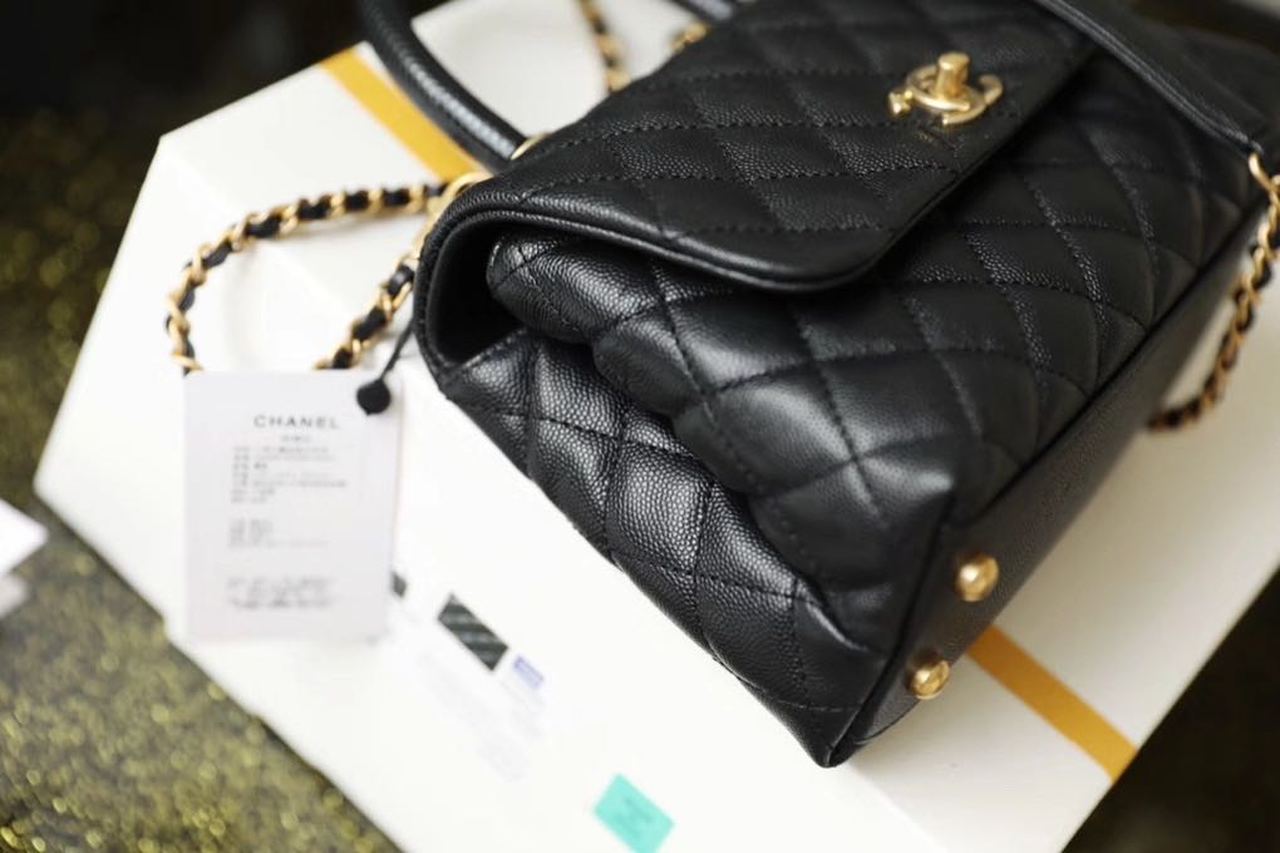 ChanelMeGLAMIum GlamIap Bag With Top Handle Black For Women, WomenÃ¢â‚¬â„¢s Handbags, Shoulder And Crossbody Bags 9in/23cm A92990