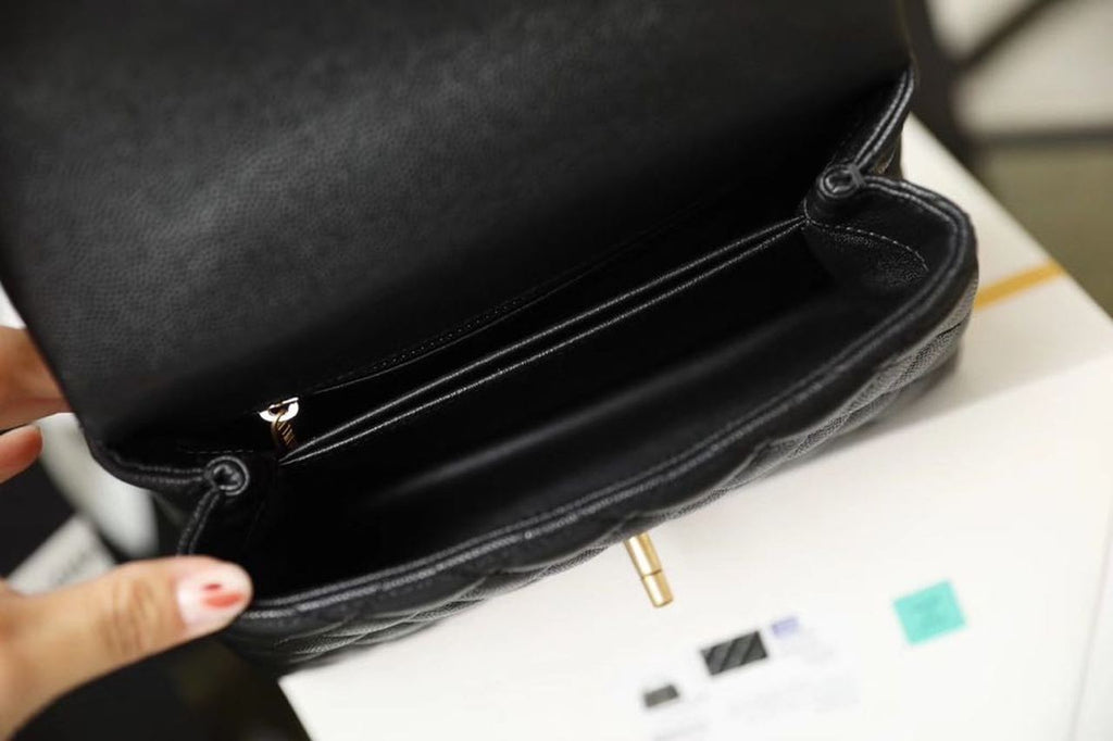 ChanelMeGLAMIum GlamIap Bag With Top Handle Black For Women, WomenÃ¢â‚¬â„¢s Handbags, Shoulder And Crossbody Bags 9in/23cm A92990