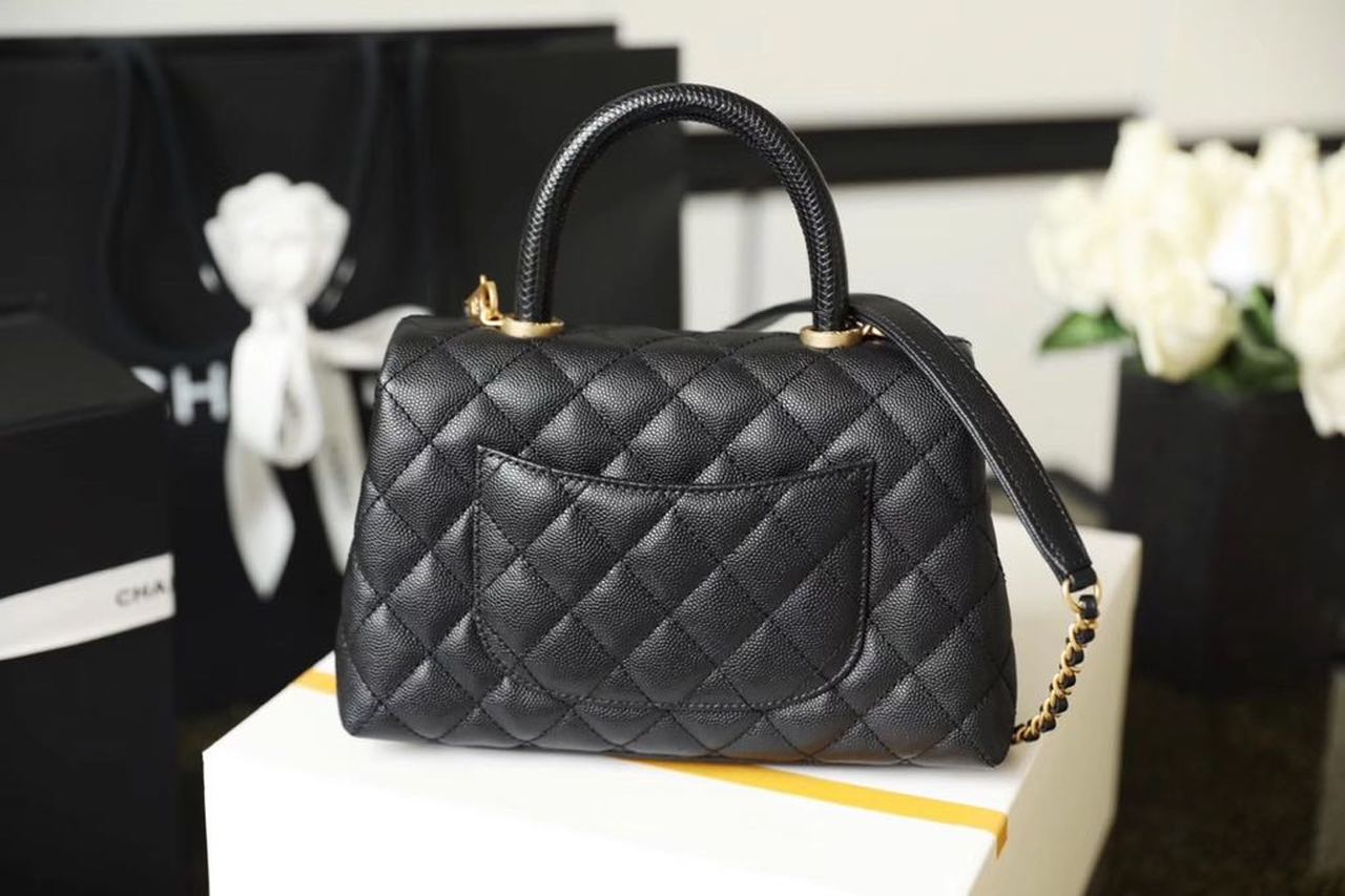 ChanelMeGLAMIum GlamIap Bag With Top Handle Black For Women, WomenÃ¢â‚¬â„¢s Handbags, Shoulder And Crossbody Bags 9in/23cm A92990